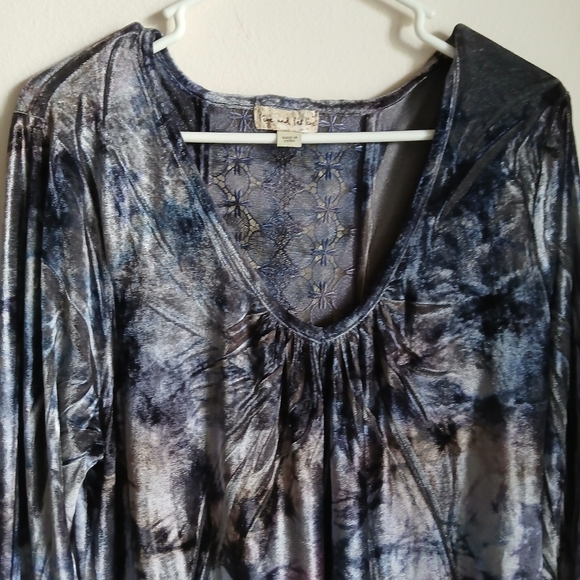 Live and Let Live Top Velour Size Large Whimsigoth Artsy Boho - Picture 3 of 14
